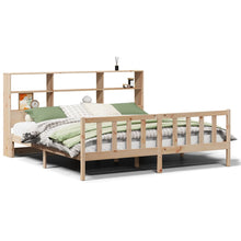 Bed met boekenkast zonder matras massief grenenhout 180x200 cm