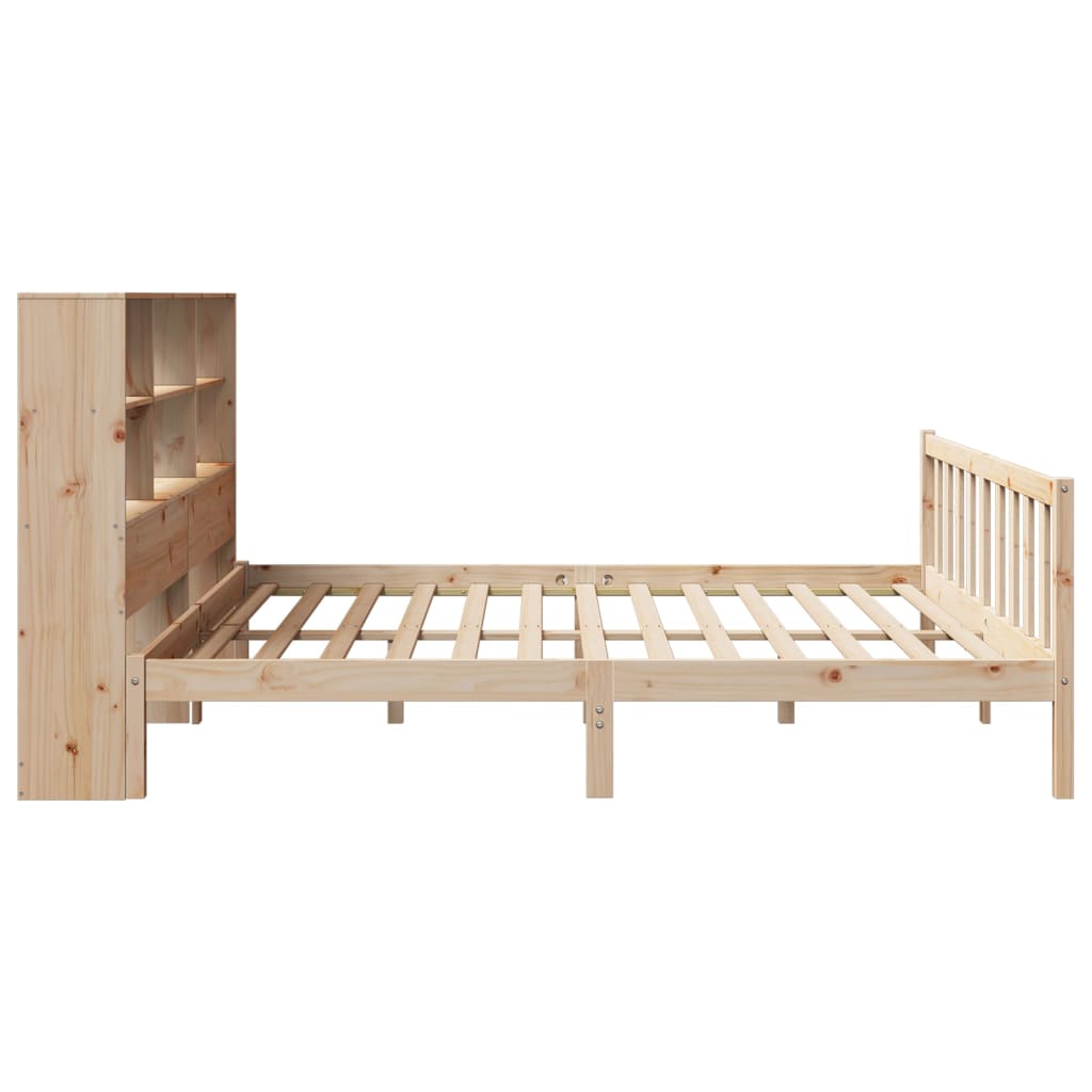 Bed met boekenkast zonder matras massief grenenhout 180x200 cm