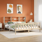 Bed met boekenkast zonder matras massief grenenhout 200x200 cm