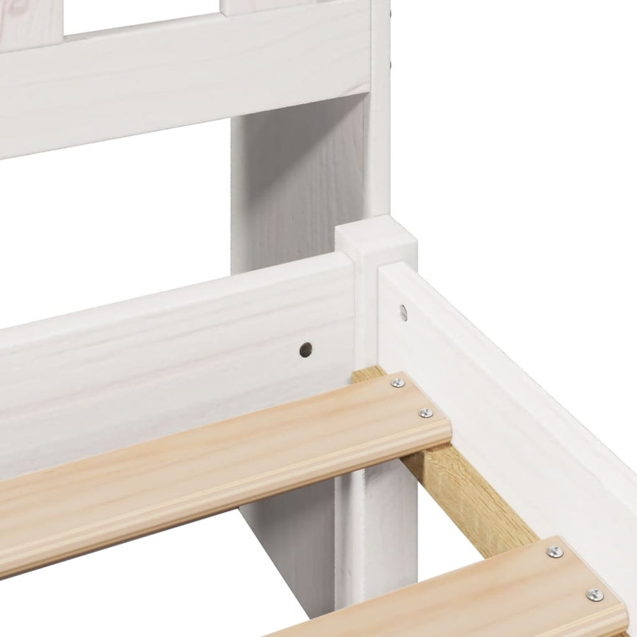 Bed met boekenkast zonder matras grenenhout wit 90x190 cm