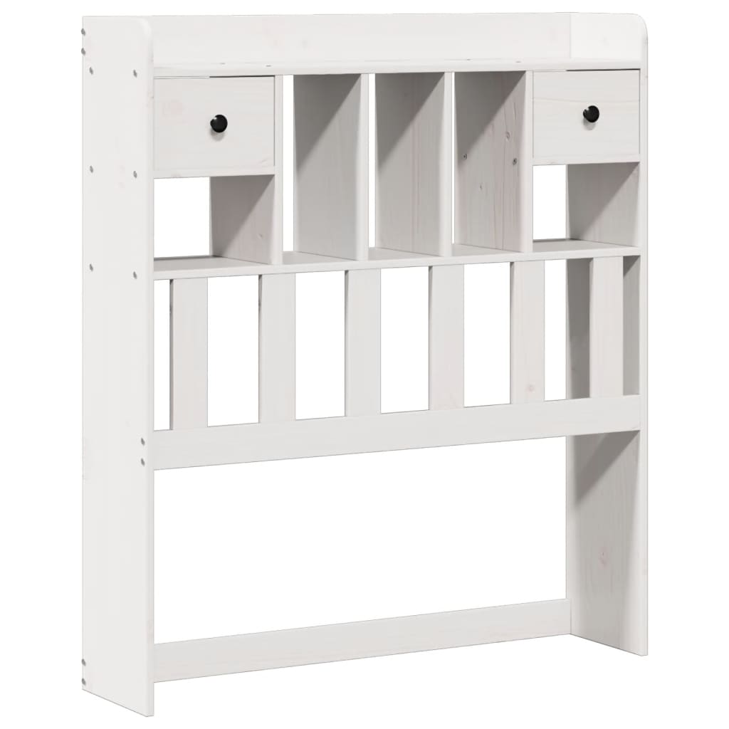 Bed met boekenkast zonder matras grenenhout wit 90x200 cm