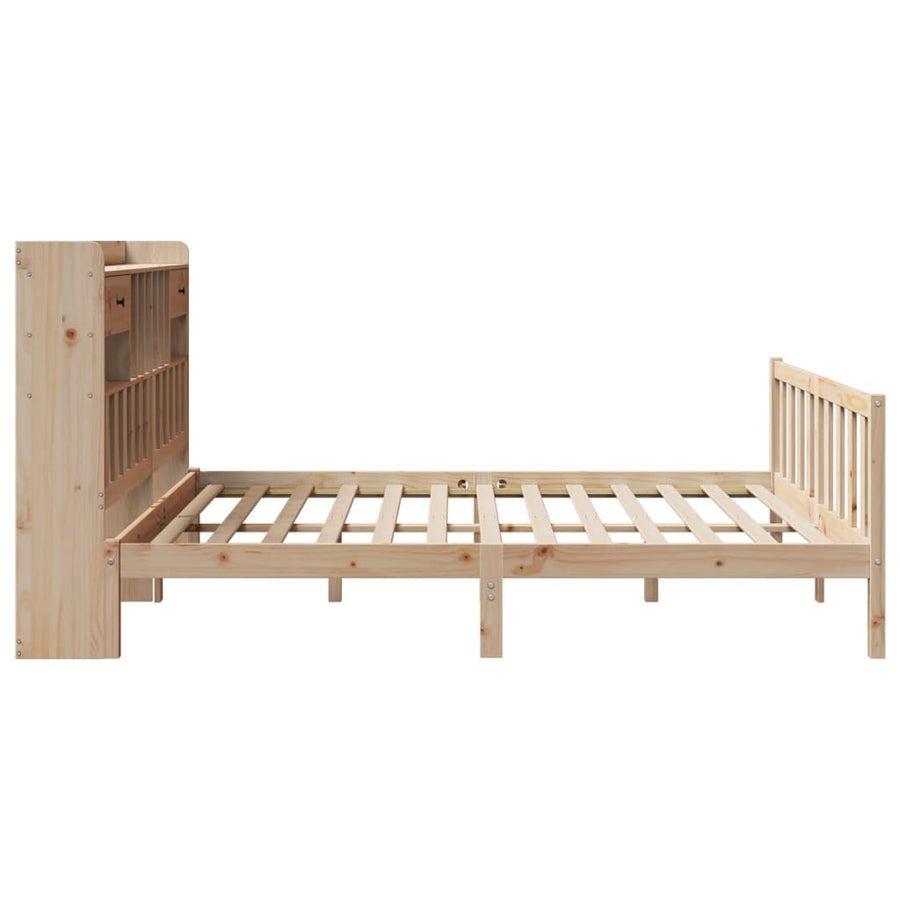Bed met boekenkast zonder matras massief grenenhout 180x200 cm