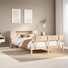 Bed met boekenkast zonder matras massief grenenhout 120x190 cm