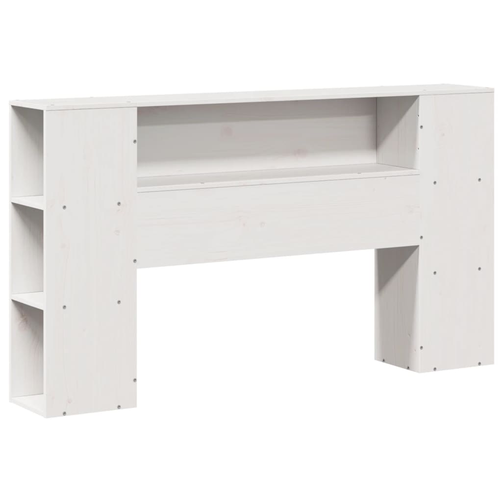 Bed met boekenkast zonder matras grenenhout wit 140x190 cm