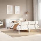 Bed with bookcase without mattress pine wood white 140x200 cm