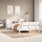 Bed with bookcase without mattress pine wood white 150x200 cm