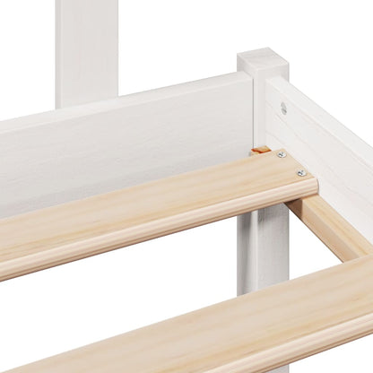 Bed met boekenkast zonder matras grenenhout wit 75x190 cm