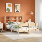 Bed met boekenkast zonder matras massief grenenhout 120x190 cm