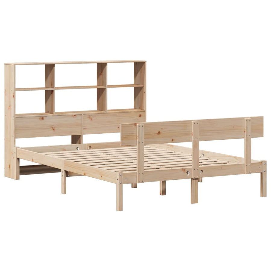 Bed met boekenkast zonder matras massief grenenhout 160x200 cm