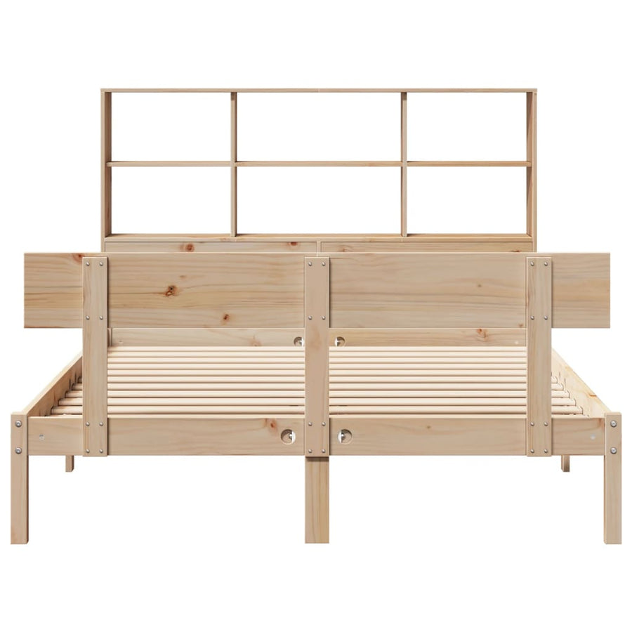 Bed met boekenkast zonder matras massief grenenhout 160x200 cm