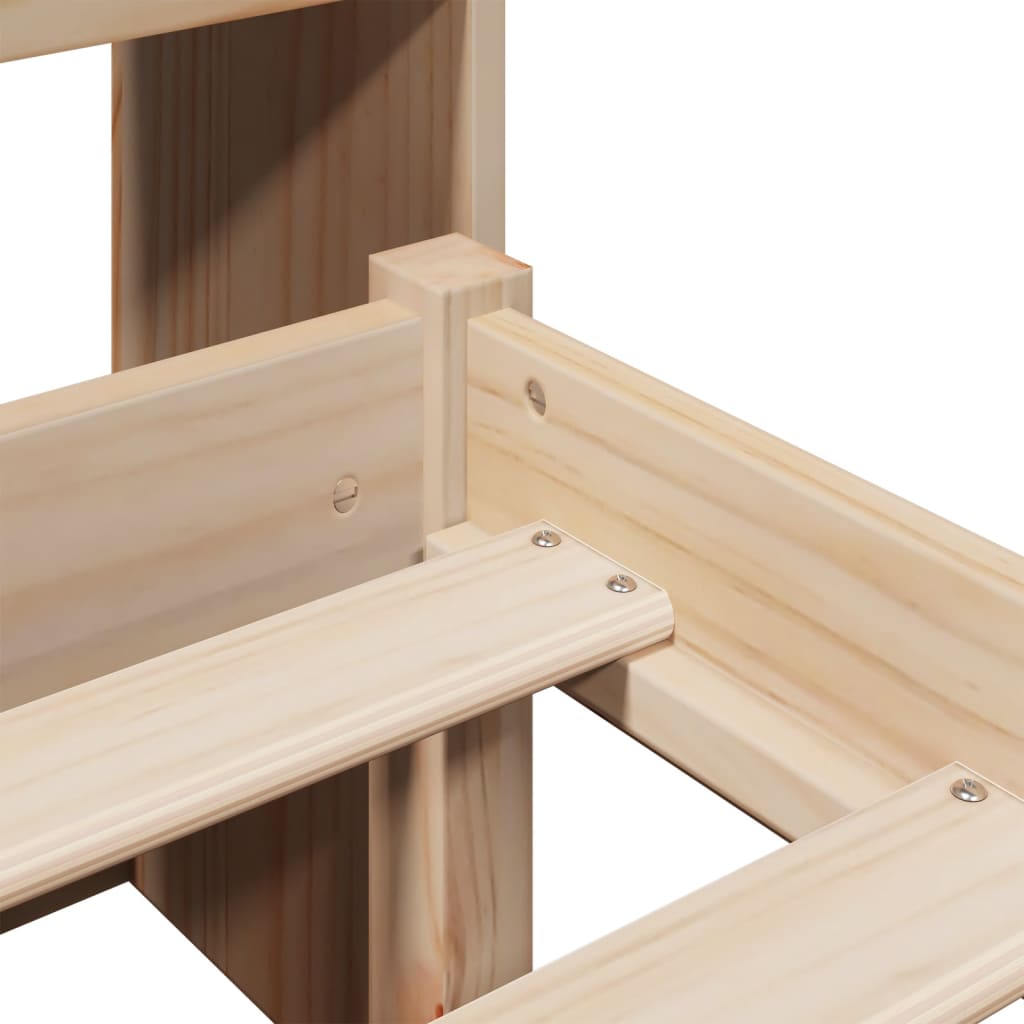 Bed met boekenkast zonder matras massief grenenhout 180x200 cm