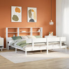 Bed met boekenkast zonder matras grenenhout wit 180x200 cm