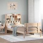 Bed met boekenkast zonder matras massief grenenhout 90x190 cm