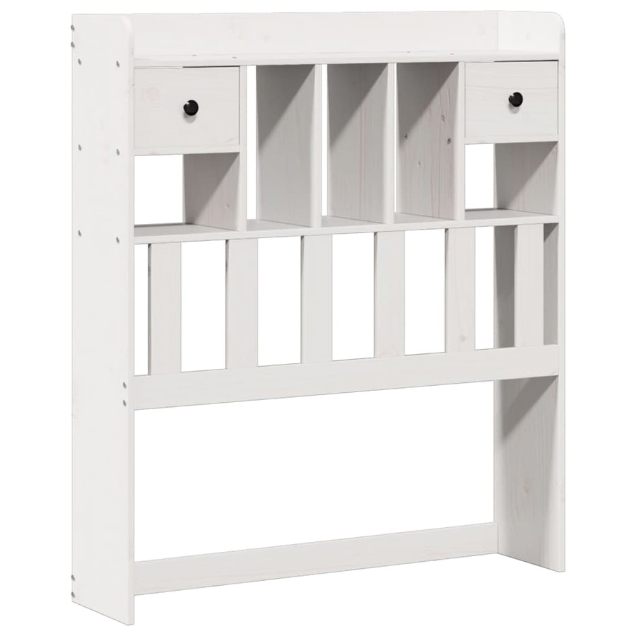 Bed met boekenkast zonder matras grenenhout wit 90x190 cm
