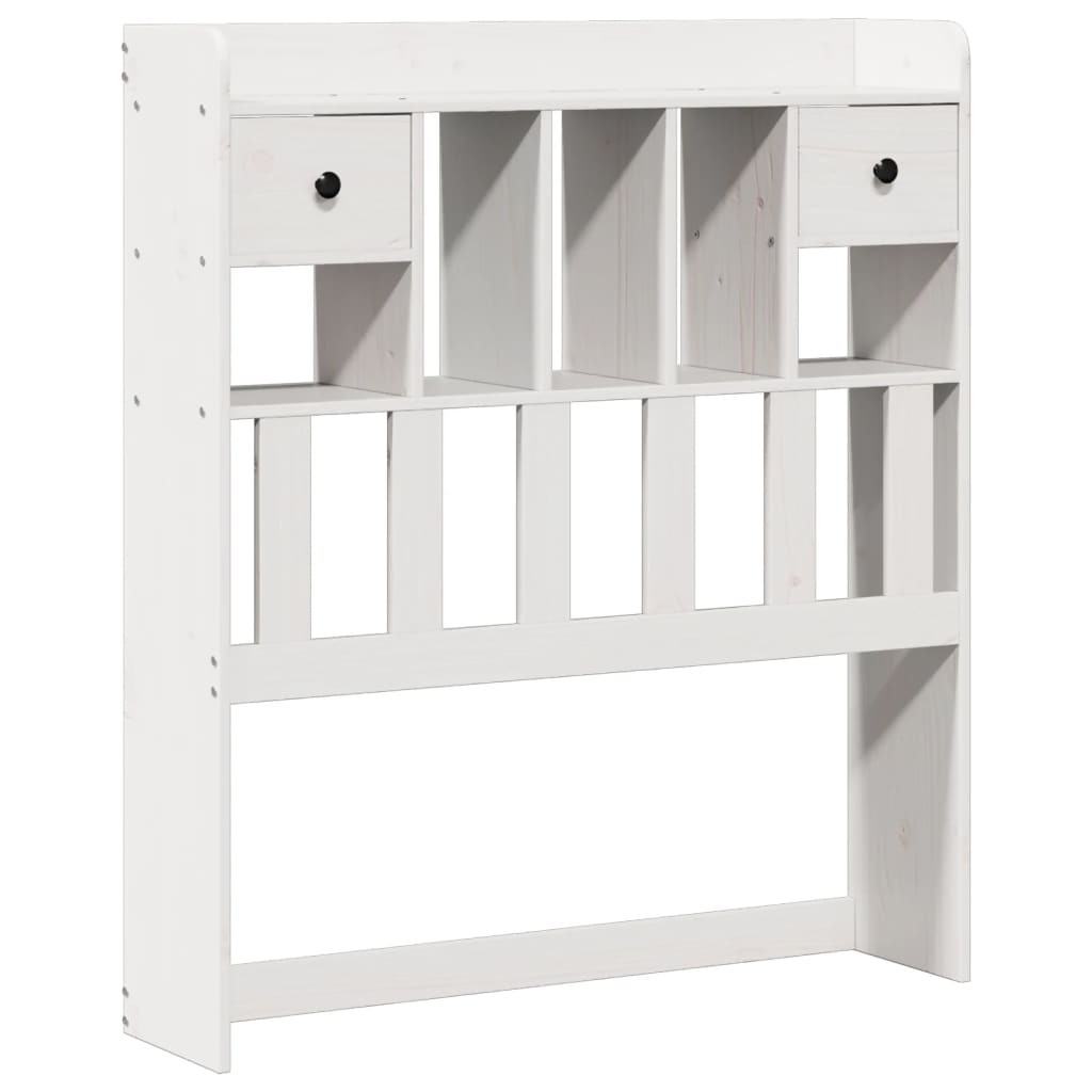 Bed met boekenkast zonder matras grenenhout wit 90x200 cm