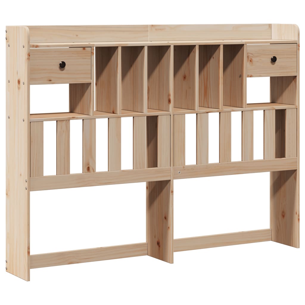 Bed met boekenkast zonder matras massief grenenhout 140x200 cm