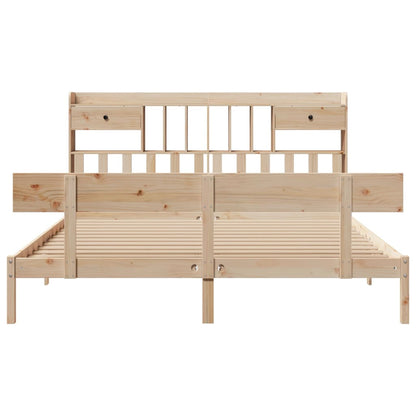 Bed met boekenkast zonder matras massief grenenhout 180x200 cm