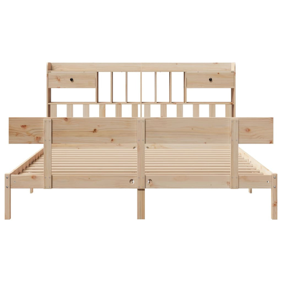 Bed met boekenkast zonder matras massief grenenhout 180x200 cm