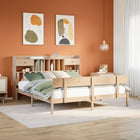 Bed met boekenkast zonder matras massief grenenhout 200x200 cm