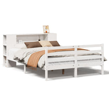 Bed met boekenkast zonder matras grenenhout wit 120x200 cm