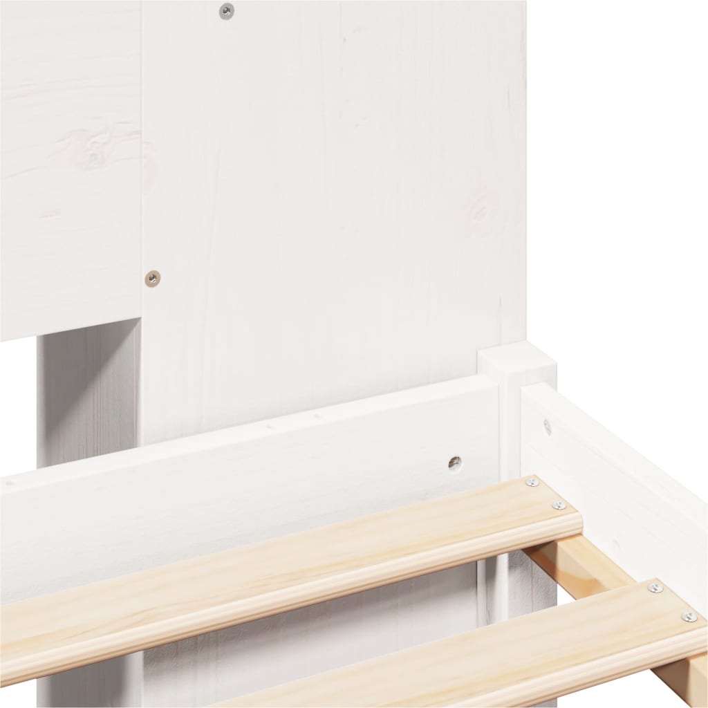 Bed met boekenkast zonder matras grenenhout wit 120x200 cm