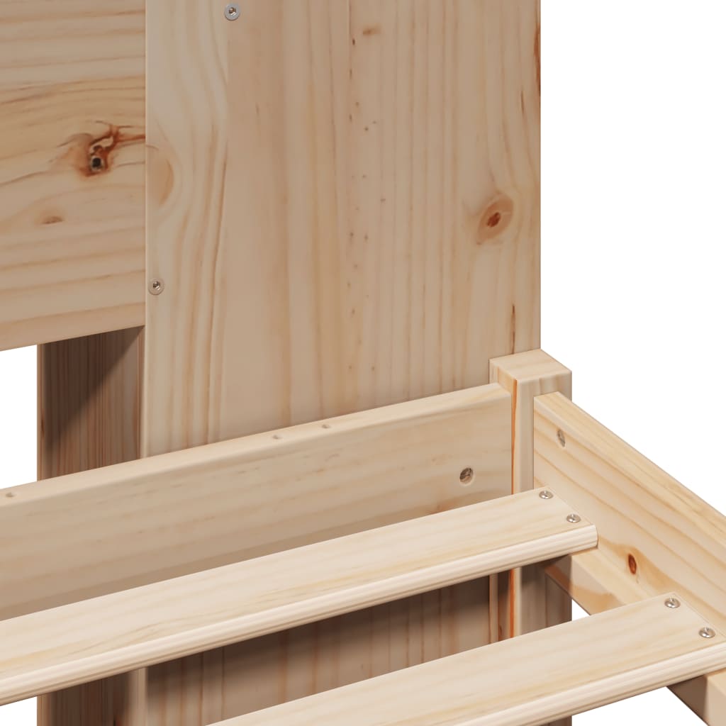 Bed met boekenkast zonder matras massief grenenhout 140x200 cm