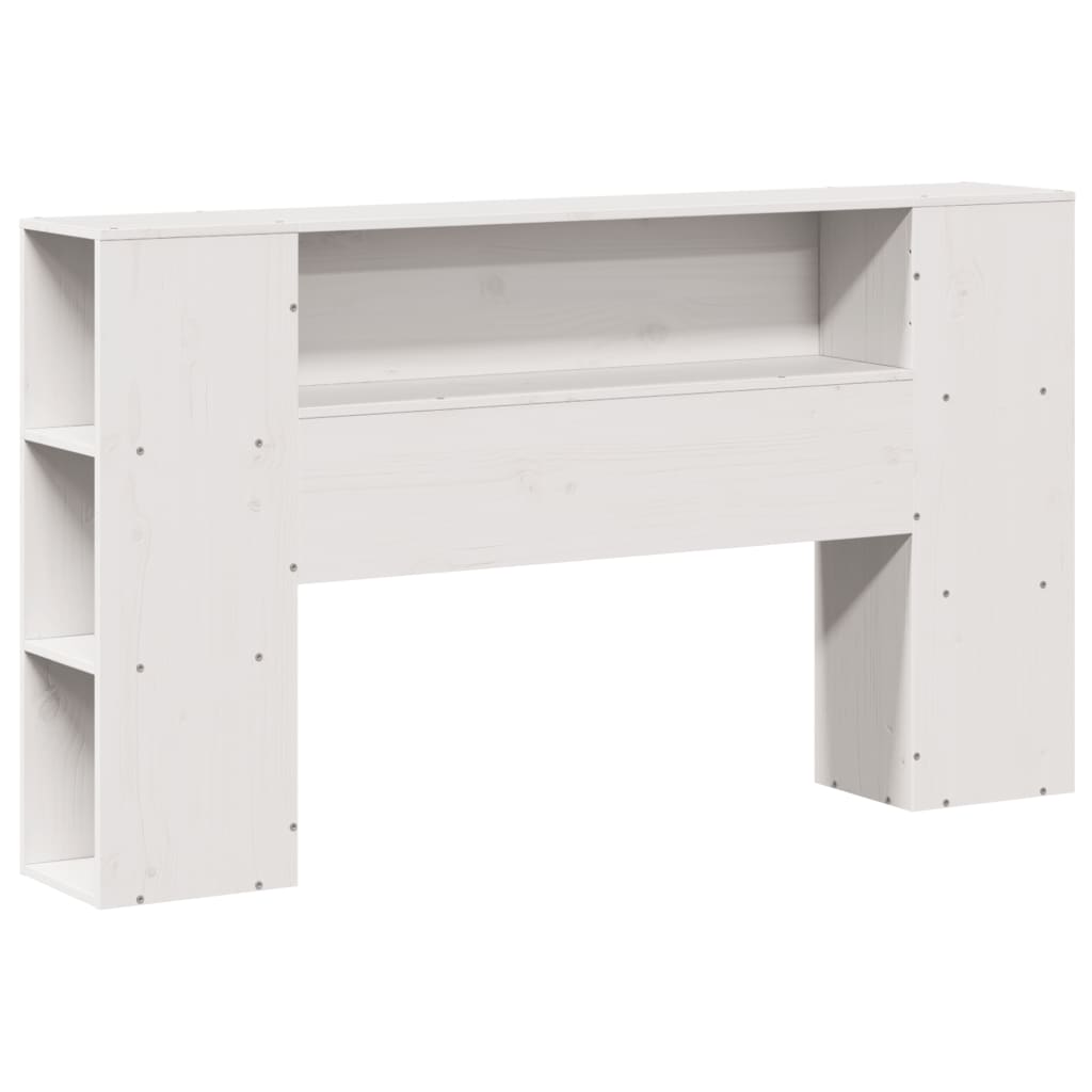 Bed met boekenkast zonder matras grenenhout wit 140x200 cm