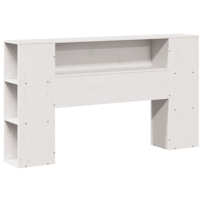 Bed met boekenkast zonder matras grenenhout wit 140x200 cm