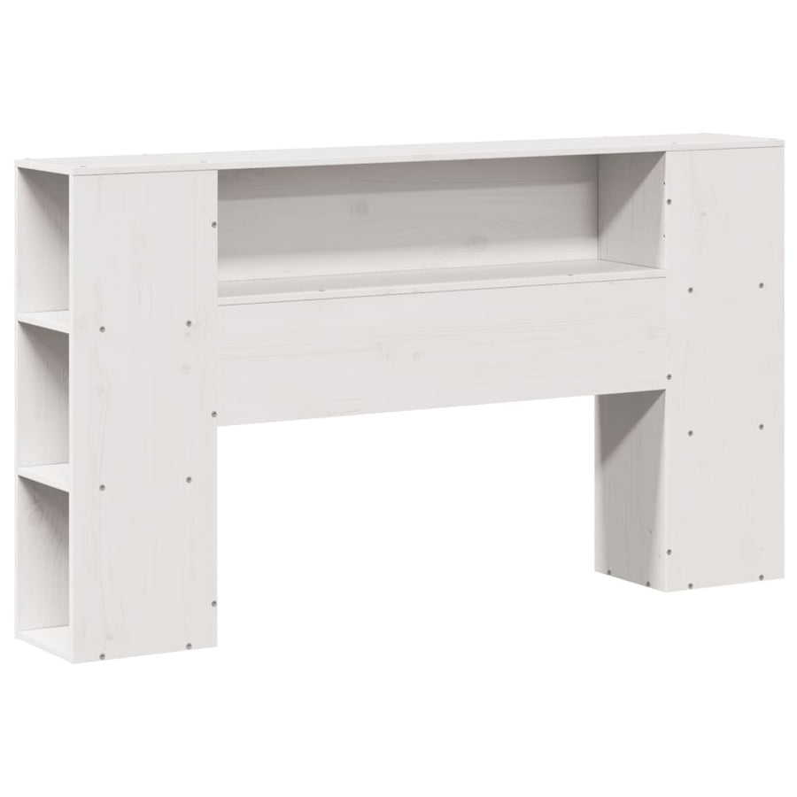 Bed met boekenkast zonder matras grenenhout wit 140x200 cm
