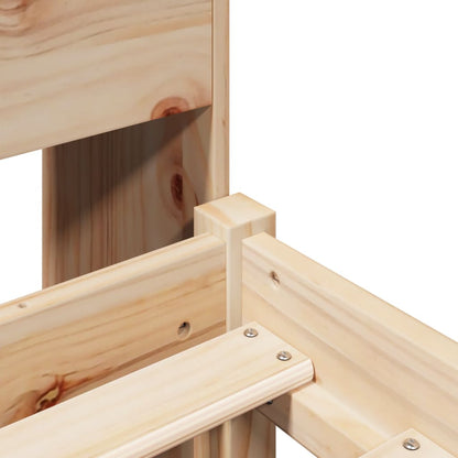 Bed met boekenkast zonder matras massief grenenhout 90x190 cm