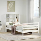 Bed met boekenkast zonder matras grenenhout wit 75x190 cm