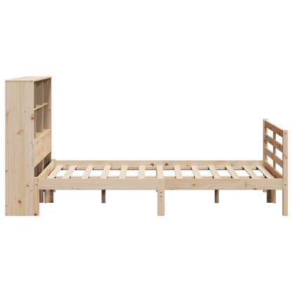 Bed met boekenkast zonder matras massief grenenhout 120x190 cm
