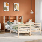 Bed met boekenkast zonder matras massief grenenhout 120x190 cm