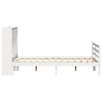 Bed Met Boekenkast Zonder Matras Grenenhout 120 x 190 cm Wit