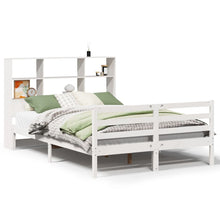Bed Met Boekenkast Zonder Matras Grenenhout 120 x 200 cm Wit