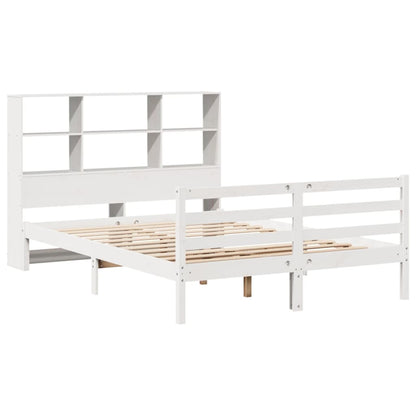 Bed Met Boekenkast Zonder Matras Grenenhout 120 x 200 cm Wit