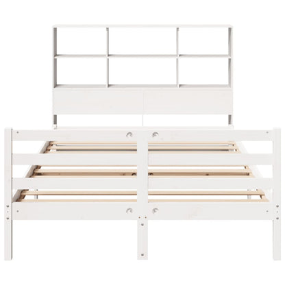 Bed Met Boekenkast Zonder Matras Grenenhout 120 x 200 cm Wit