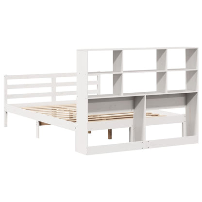 Bed Met Boekenkast Zonder Matras Grenenhout 120 x 200 cm Wit