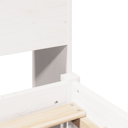Bed Met Boekenkast Zonder Matras Grenenhout 120 x 200 cm Wit