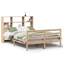 Bed met boekenkast zonder matras massief grenenhout 140x200 cm
