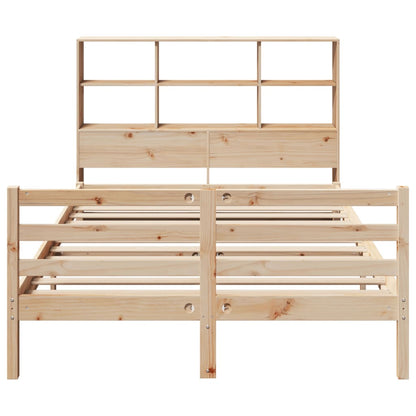 Bed met boekenkast zonder matras massief grenenhout 140x200 cm