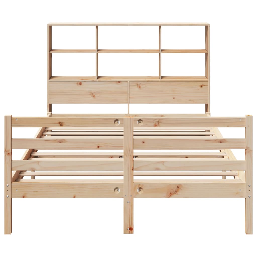 Bed met boekenkast zonder matras massief grenenhout 150x200 cm