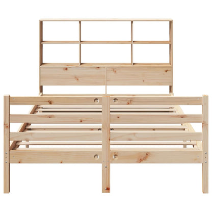Bed met boekenkast zonder matras massief grenenhout 150x200 cm