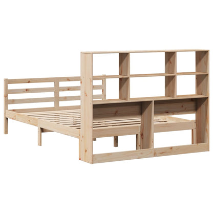 Bed met boekenkast zonder matras massief grenenhout 150x200 cm