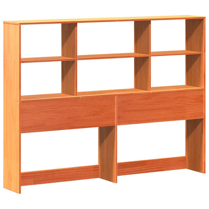 Bed met boekenkast zonder matras hout wasbruin 160x200 cm