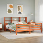 Bed met boekenkast zonder matras hout wasbruin 180x200 cm