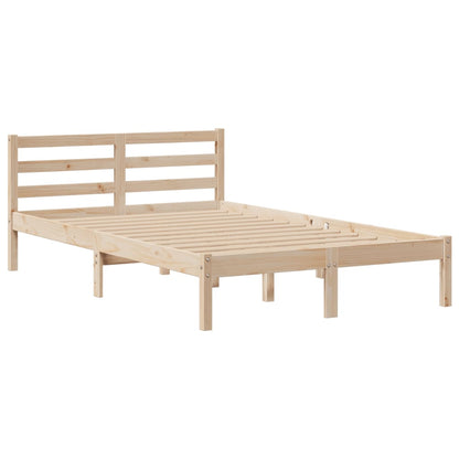 Bed met boekenkast zonder matras massief grenenhout 135x190 cm