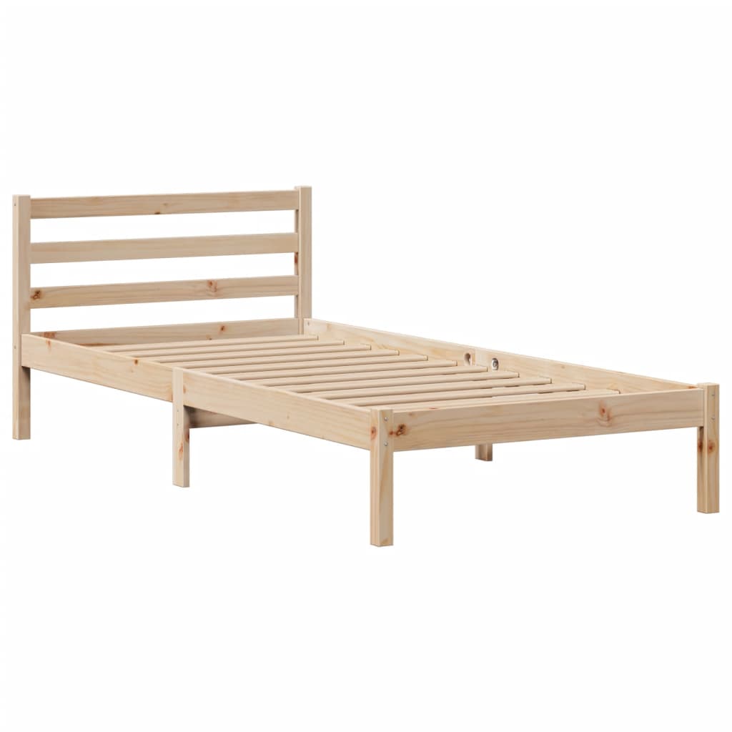 Bed met boekenkast zonder matras massief grenenhout 100x200 cm