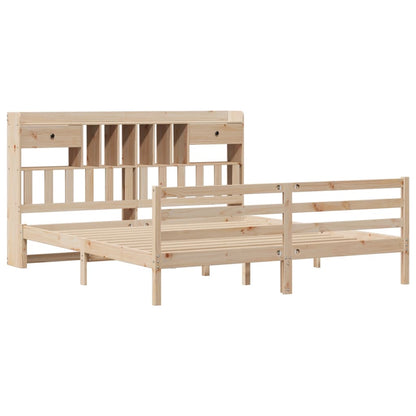Bed met boekenkast zonder matras massief grenenhout 180x200 cm