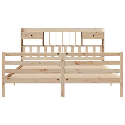 Bed met boekenkast zonder matras massief grenenhout 180x200 cm